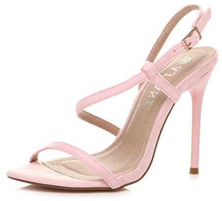 AJVANI high heel barely there strappy buckle evening sandals shoes size 3 36