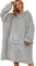 Nadeer Felpa Cappuccio Coperta Grandi Dimensioni Indossabile Sherpa Coperta Cappuccio Accogliente Gigante Ultra Morbido Caldo Tiro Peluche Felpa in Pile per Uomo Donna Adolescenti (Grigio Chiaro)