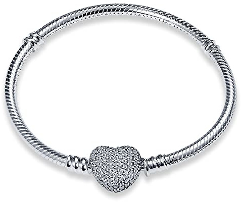 TINSLO Damen Armband 925 Sterling Silber, Armbänder mit Herz Verschluss Moments Schlangen Gliederarmband Armkette Valentinstag Muttertag Geburtstags Weihnachten Geschenk für Frauen Freundin Mama