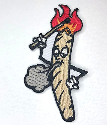 Weed Joint on Fire Life Badge Clothing Jacket Shirt Iron on Sew on Embroidered Patch