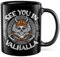 Pagma Druck Tasse Wikinger Geschenk, See You In Valhalla Geschenkidee Kaffee-Becher Kaffetasse mit Motiv Wikinger Valhalla Viking Teetasse Totenkopf Axt (Schwarz, 330 ml)