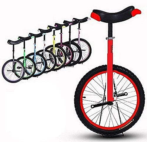 Fahrrad Einrad 18 Zoll Rad Einrad Auslaufsicheres Butyl-Reifenrad Radfahren Outdoor Sport Fitness Übung Gesundheit für Kinder & Anfänger, 8 Farben optional (Farbe: Rot, Größe: 18 Zoll Rad)