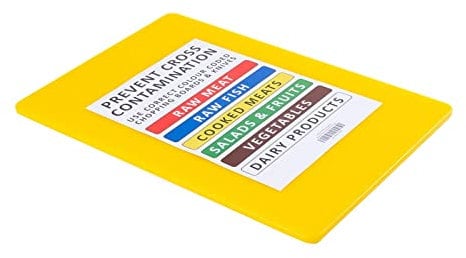 BAKI Commercial Plastic Cutting Board 18 x 12 x 0.5 inch (Yellow)