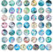 PH PandaHall 25mm Cabochons en Verre Coquillage 50 modèles Cabochons thème Marin Cabochons océan Bord de mer Carreau de mosaïque de Coquillage Cabochons à dôme Demi-Rond pour Bijoux et Artisanat