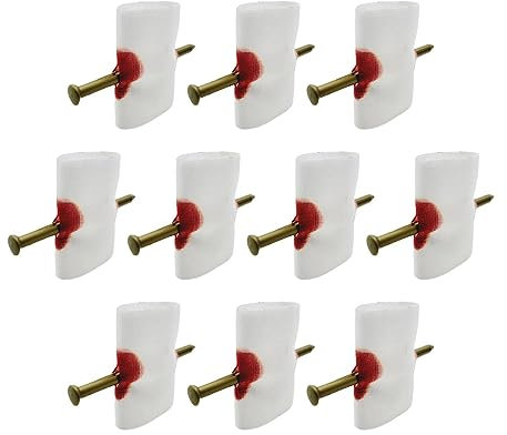 Baoblaze 10 Stück Nagel durch Finger Neuheit Show Requisiten Illusionen Schreckliche Spielzeuge Halloween Trick für Bühnenauftritte Maskerade Partys Lustige