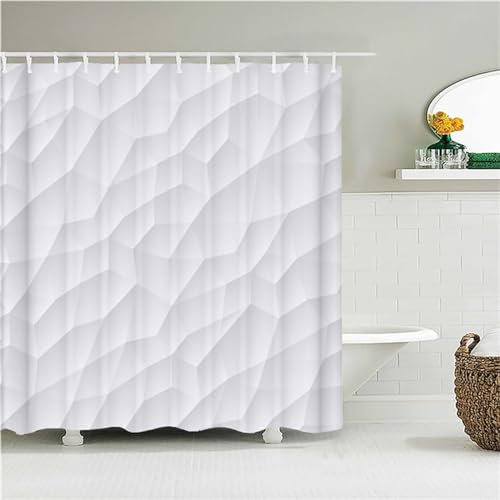 Syiboo Duschvorhang Glasriss 90x160cm Duschvorhäng Anti Schimmel,Wasserabweisend Stoff Duschrollo Waschbar,3D Draussen Bad Vorhang Schnell Trocknend,Badewanne Badezimmer Decor Vorhänge