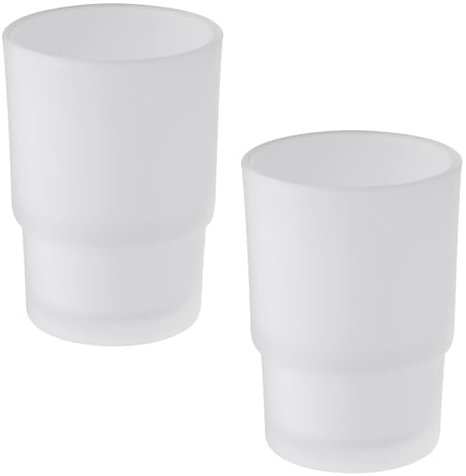 Aomasi Glasbecher, 2 Stück, mattiert, für Badezimmer, Zahnbürsten- und Zahnpasta-Halter und Trinken für Glaswaren