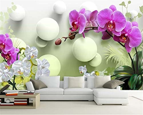 Grand sticker mural Mauve et orchidées 250cm×175cm(LxH)