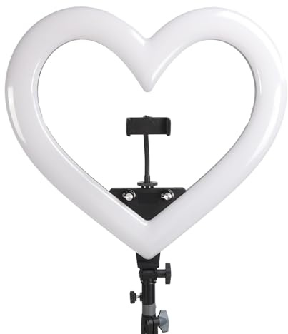 Anello Luminoso a LED a Forma di Cuore Luce Abbagliante Luminosità Regolabile Ricarica USB 120 Perline Bianche per Fotografia di Luce di Riempimento Dimagrante per il Viso (Spina