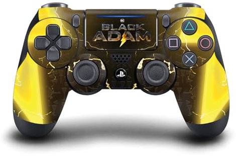Head Case Designs Offizielle Black Adam Blitz Logo Grafik Kunst Vinyl Haut Gaming Aufkleber Abziehbild Abdeckung kompatibel mit Sony PlayStation 4 PS4 DualShock 4 Controller