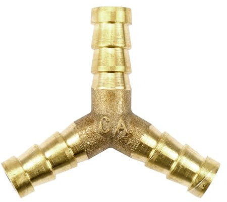Rumyve1 x Y Hose Barb, Brass Fitting Y 3-Way Connector, 3-Way Globe Ball Valve, 8mm Hose Barb Connector