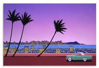 Hiroshi Nagai von Guide to City Pop's Hidden Gems, Vaporwave Ästhetisches surreales Poster, Stadtkunst, Leinwandbild, Wandkunst, Poster für Schlafzimmer, Wohnzimmer, Dekoration, 30 x 45 cm, ungerahmt