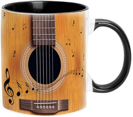 DNCG Tasse À Café Guitare, Tasses À Notes Musicales, Tasse À Café Guitare, Tasses À Café Musicales pour Musiciens Et Amateurs De Guitare pour Les Vacances, La Fête des Pères
