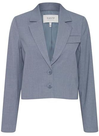 b.young BYDANTA SH Blazer 4 Damen Blazer Jackenblazer glattes Futter Reverskragen 64% Polyester, 32% Viskose, 4% Elasthan Loose fit, Größe:38, Farbe:True Navy Melange (1940301)