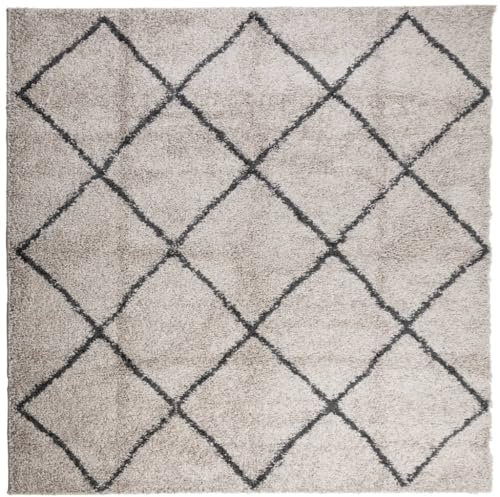 vidaXL Shaggy Teppich Hochflor, Bodenteppich Weich Flauschig, Läufer für Wohnzimmer Schlafzimmer Flur, Flurteppich Wohnzimmerteppich, Modern, Beige Anthrazit