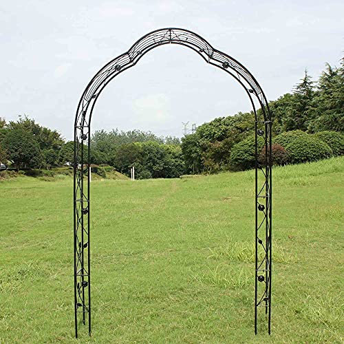 Arch Blume Stehen Eisen Garten Arch, Wedding Arch, Indoor/Outdoor, Rasen, Pavillon, Verschiedene Kletterpflanzen/Schwarz / 150×39×250 cm