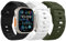 MoKo 3PZS Ocean Correa para Apple Watch Ultra2 49mm 46mm 45mm 44mm 42mm para Hombres y Mujeres,Silicona Pulsera Deportiva Correa para iWatch Serie 10 9 8 7 6 5 4 3 SE Ultra2,Negro/Verde Militar/Blanco