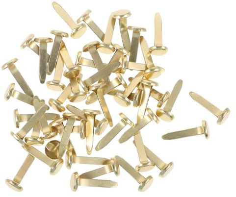 STOBOK 50Pcs Head Brads Metal Split Pins for DIY Crafts, Scrapbook, Card Making, Paper Fasteners, and Children's Handicraft Projects