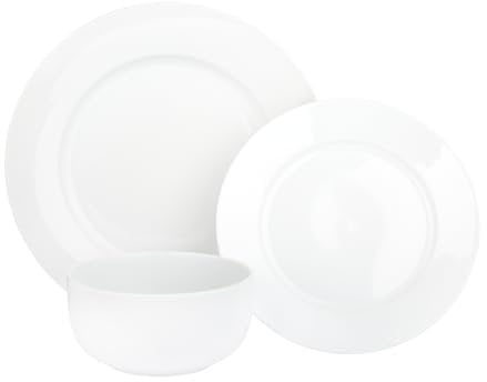 Price & Kensington Simplicity Dinner Set 12 Piece White Porcelain