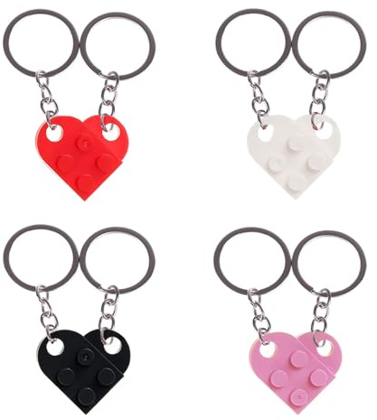 TRKETK Ensemble Porte-clés Coeur Saint Valentin - Brique Multicolore