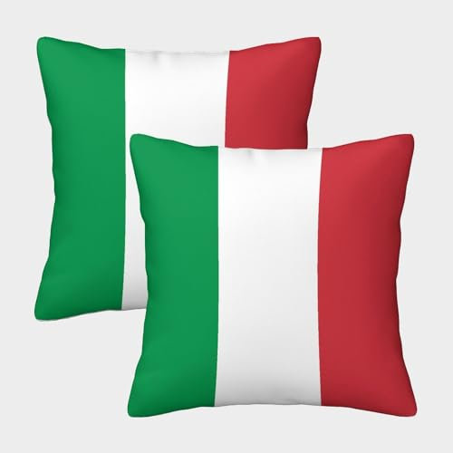 VDYNDYIW Flagge von Italien Stilvolle Kissenbezüge, Quadratische Kissenbezug Im 2er-Set, Geeignet Für Bedroom Comfort Und Outdoor Leisure, Waschbar 40x40cm