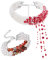 Tropfende Blut Imitationsperlen Halskette Armband,Halloween accessoires damen,Blutige Perlenkette Armband,Halloween rot Halsketten,Perlen kette mit blut,Halloween Accessoires für Halloween Party