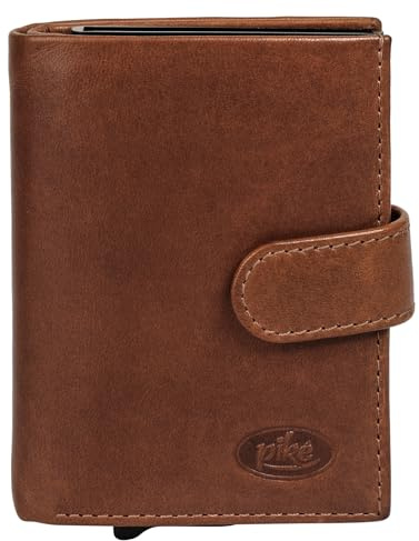 piké kleine Geldbörse im Hochformat Echt Leder Herren | RFID Geldbeutel, Brieftasche aus Rindleder, Kartenetui 2-Fach klappbar, Münzfach, Scheinfach, Sichtfach, Kartenfächer | 022085