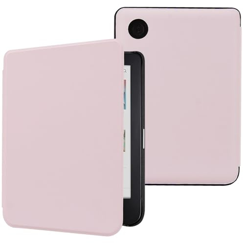 DMluna Étui Slimshell pour Kobo Clara Colour/BW/ 2E, Tolino Shine Colour/Shine 5/4, Coque de Protection Magnétique avec Fonction de Plume de Sommeil de Réveil Automatique, Rose Clair
