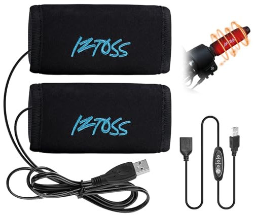 Heizgriffe Motorrad,Beheizte Motorradgriffe,Fahrrad Griffheizung Overgrips mit Temperaturregler Schalter,Motorrad Beheizte Handstange,Motorrad Heizgriffe,Griffheizung Motorrad für Lenker Universal