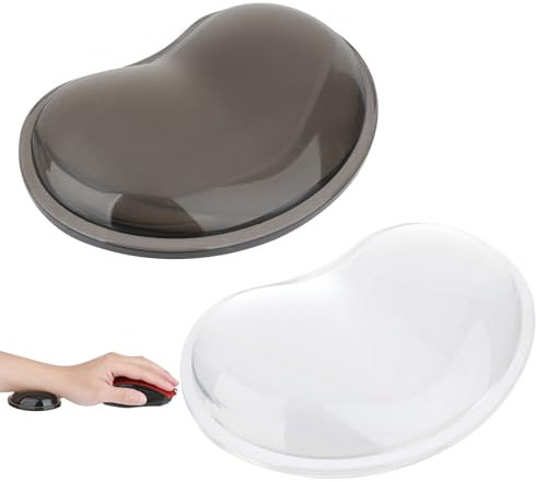 Nogeqi 2 PCS Mouse Wrist Rest Support, Silicone Wrist Rest Mouse, Ergonomic Wrist Support Keyboard for Laptop Office Work Computer Gaming (Clear, Black)