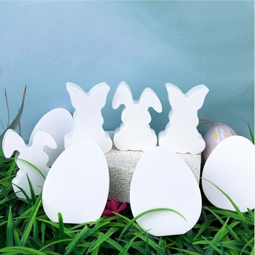 SVOCK Silikonform Ostern, 8Pcs Silikonformen Gießformen Ostern, Silikonformen Gießformen Osterhase Osterei, Silikonform Ostereier Hase, Silikonform für Hasen Silikonform Osterei