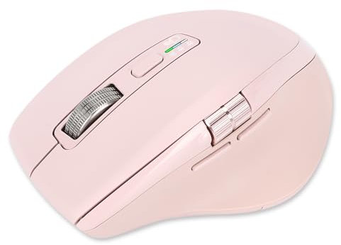 INFINMIND Wireless Computer Bluetooth Mouse with Smart Flying Scroll, Thumb Scroll Ergonomic Mice, Silent 3 Devices Mouse for Windows/Mac OS/Chrome/Linux/Android (Pink)