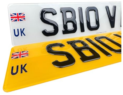 Domo Corporation Ltd Personalised 3D Car Number Gel Acrylic Plate & Stickers UK - Customised Front, Rear, or Pair Plates for Registration Automotive, Home, or Outdoor Use