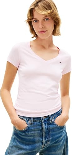 Tommy Jeans Tjw 2er-Pack V-Neck Tee DW0DW21367 T-Shirt S/S, Mehrfarbig (Ecru/Hellrosa), M Damen, Mehrfarbig (Ecru/Hellrosa), Medium