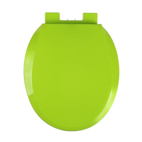 Brigtviee Tapa WC Universal de PP, Tapa de Inodoro en Forma de O, Asiento de Inodoro de Cierre Suave, Fácil Montaje y Limpieza, Carga Máxima 150kg,Verde,36x41cm
