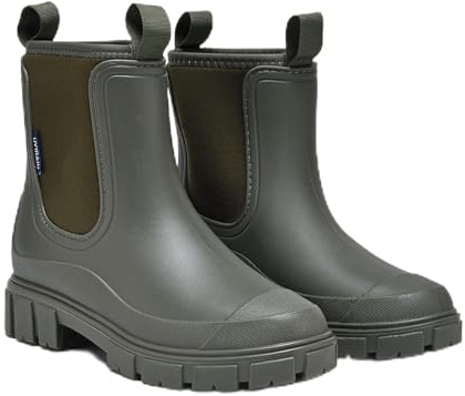 GemChve Stivali Pioggia Donna Impermeabile Inverno Tenersi al Caldo Antiscivolo Stivaletti di Gomma Leggere Comode Boots Antipioggia Moda Stivali Giardinaggio 36-42 EU