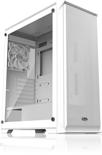 RAIJINTEK Arcadia 41 Weiß, Mid-Tower PC-Gehäuse, Modernes Design mit Tempered Glass, 120-mm-Rücklüfter vorinstalliert, Hoher Airflow für leise & saubere Gaming-Builds, ATX-Support
