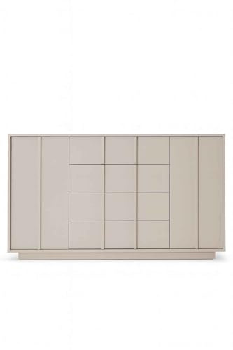 Masseno Kommode Piano 160 cm Sideboard mit 4 Schubladen und 2 Türen für Wohnzimmer Schlafzimmer Modern 160x41x97,5 cm Kaschmir/Kaschmir