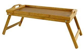 Dining Table FOLDING BAMBOO WOODEN BREAKFAST BED TRAY LAP TRAY BED SERVING TRAY