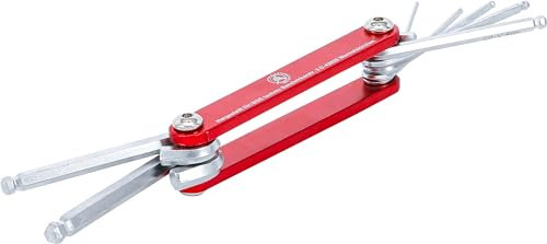 BGS Diy 7847 | Klappschlüssel | Innensechskant mit Kugelkopf 1,5 - 6 mm | 7-tlg.