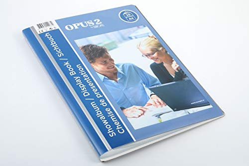 EUROPEL Präsentationsbuch im A4-Format mit 20 Hüllen - Sichtbuch mit Front-View-Inlay - Portfolio- und Projektordner für Besprechungen & Konferenzen - Weiß – 114261