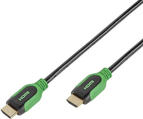 Vivanco PRO 14HDHD 075PB High Speed HDMI Kabel mit Ethernet 0,75 m (Audio Rückkanal) grün/schwarz