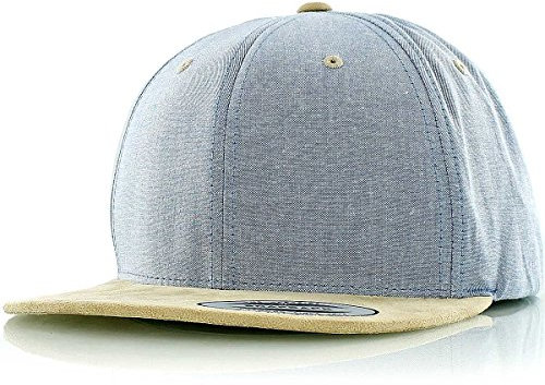 Flexfit Erwachsene Mütze Chambray-suede Snapback, Blue/Beige, One size, 6089CH