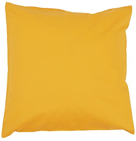 Hans-Textil-Shop Kissenbezug 40x80 cm Gelb Uni – 100% Baumwolle Linon, Made in Europe – Kissenhülle mit Industrie-Reißverschluss für Sofa & Dekokissen