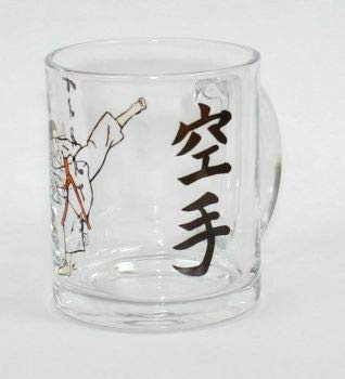Sportland Glas Tasse mit Motiv Karate Figur