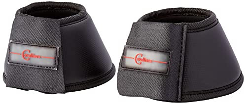 Kerbl Hufglocken Protecto (Größe Pony, Farbe schwarz, Innenfutter aus Kautschuk, stabiler doppelter Klettverschluss) 320134