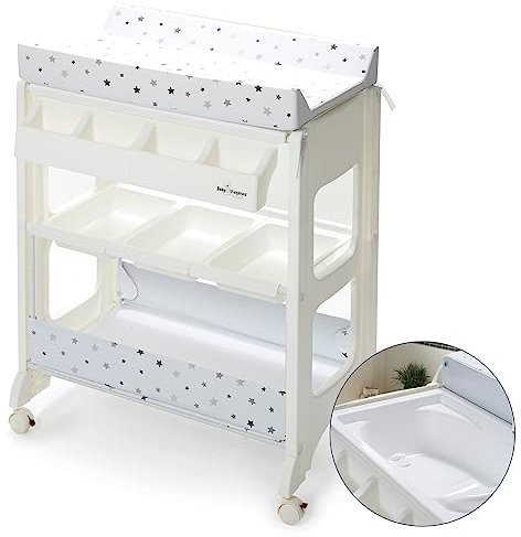 Meuble à langer avec baignoire Baby Elegance, gris étoile