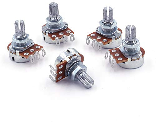 5 x Potentiometer, Mono, logarithmisch, Axial, 10 KΩ, A10K, für Lötdraht