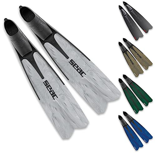 SEAC Shout Camo, Lange Fußteilflossen für die Unterwasserjagd und zum Freitauchen Grau 45/46