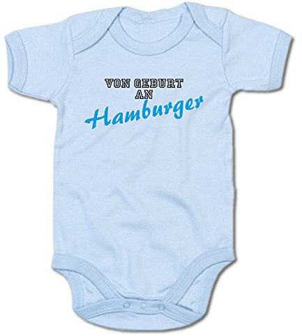 G-graphics Von Geburt an Hamburger Baby-Body 250.0102 (0-3 Monate, blau)